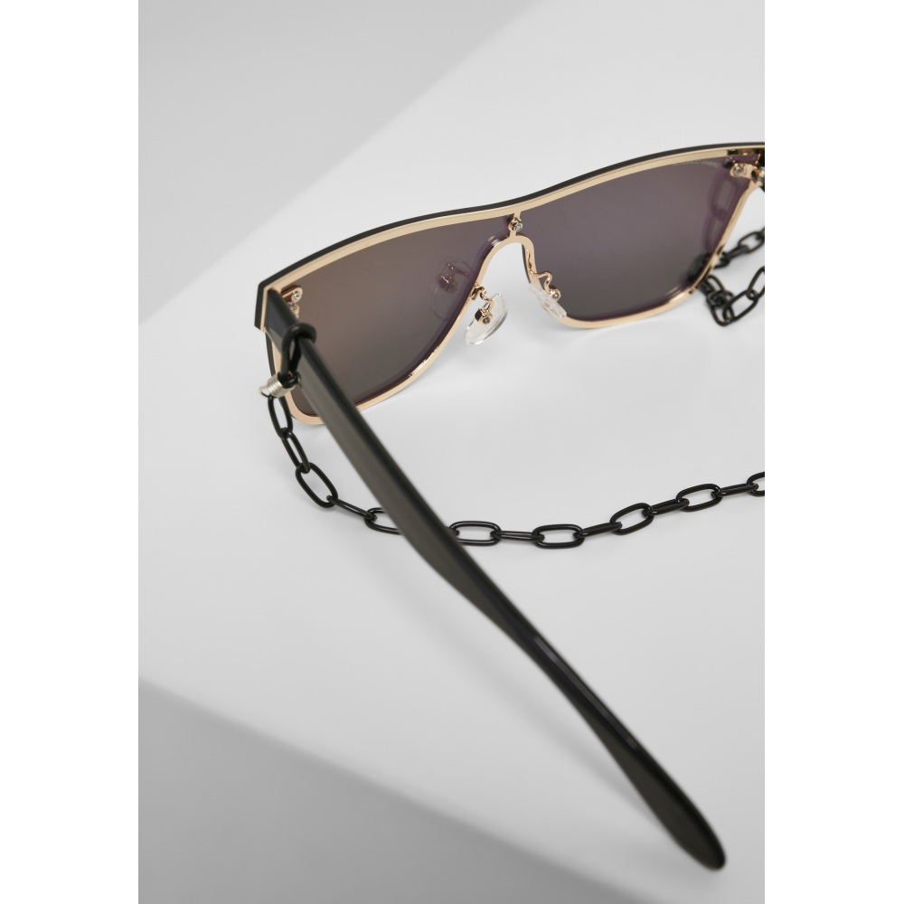 Urban Classics - 103 Chain Sunglasses black/gold mirror one size Sonnenbrille - Schwarz/Goldfarben